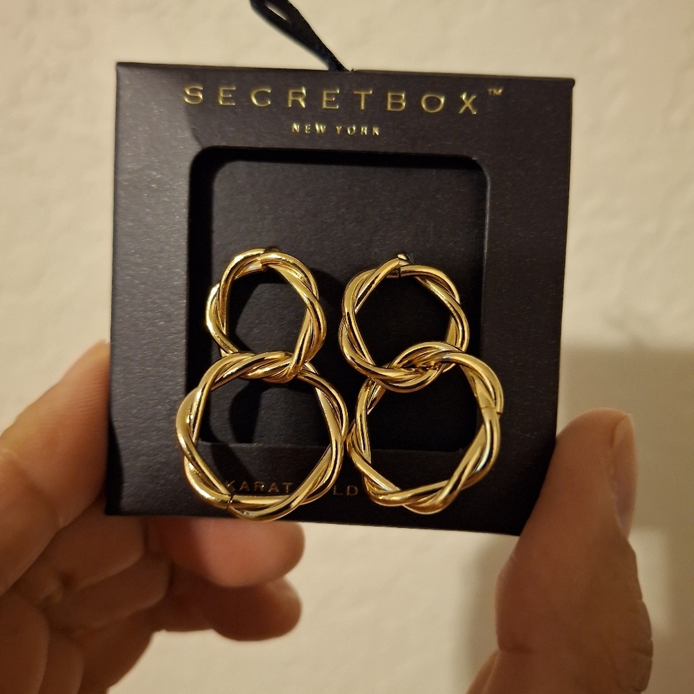 Gold Twisted Hoop Earrings